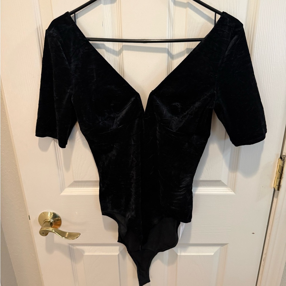 NWT & Other Stories Black Velvet Bodysuit